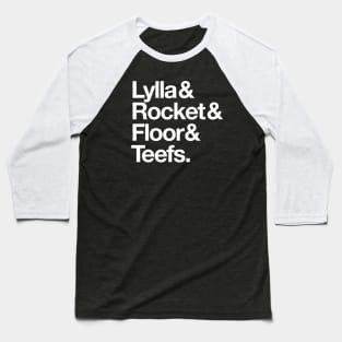 Lylla Rocket Floor Teefs - Experimental Jetset Style art for Guardians Baseball T-Shirt